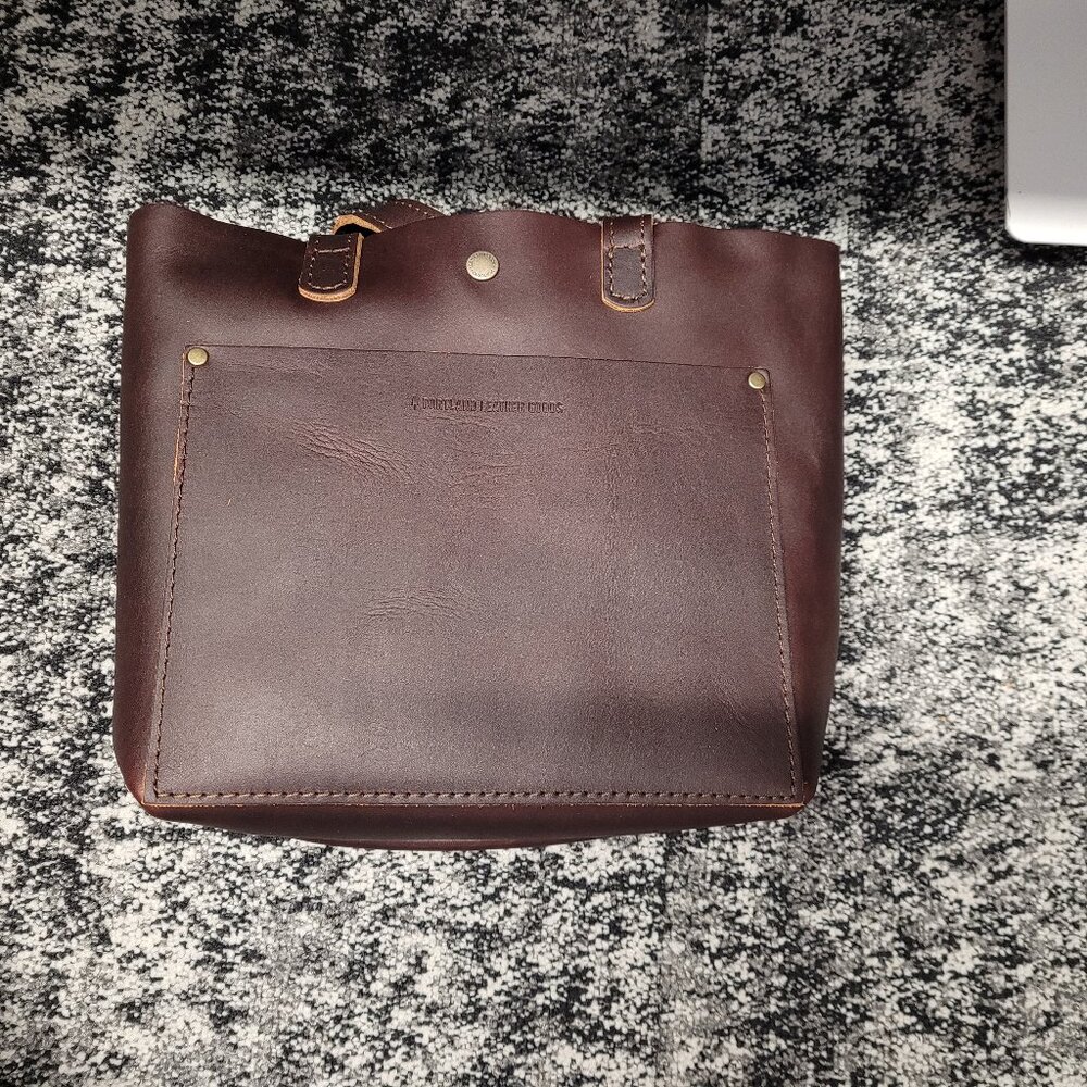 Portland Leather Mini Crossbody Tote in Grizzly (C-Sale)